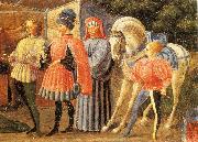 UCCELLO, Paolo Adoration of the Magi (Quarate predella, detail) qt painting